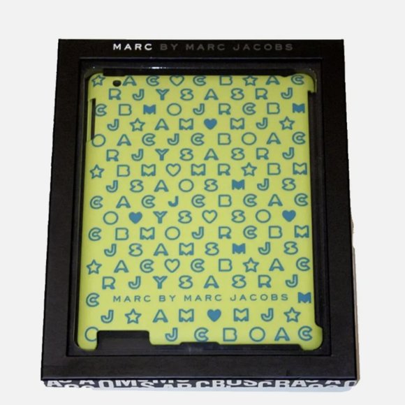 MARC by Marc  Jacobs IPAD Tablet Electronic SLEEVE Hard Cover FLUORESCENT LIME - Picture 1 of 7
